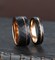 Men's wedding band, rose gold strip, black hammered tungsten carbide ring, gift for him, men's wedding ring, black ring, comfort fit ring product 5